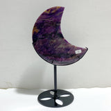 Large Charoite Moon Carving With Stand #6