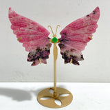 Rhodonite Mixed Quartz Butterfly Wing With Stand Wholesale (No.13-18)