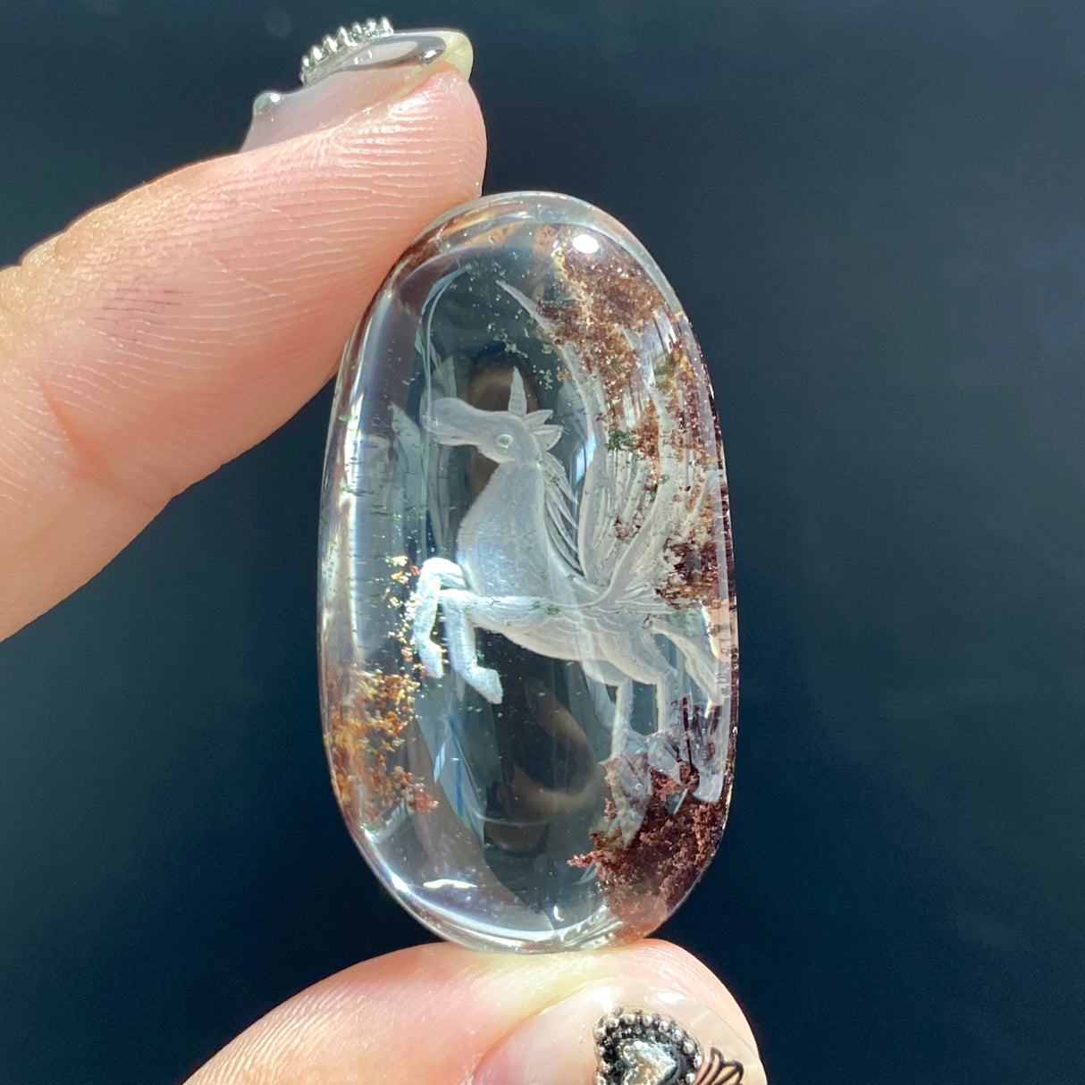 4 Pieces Unicorn Garden Quartz Inner Scene Carving