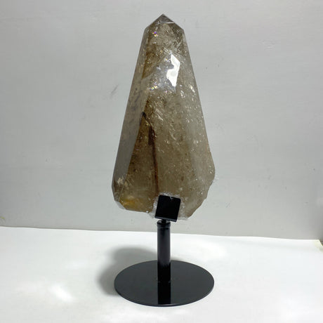 Unique Smoky Quartz Point With Rainbow With Stand