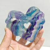 9 Pieces Rainbow Fluorite Heart With Stand