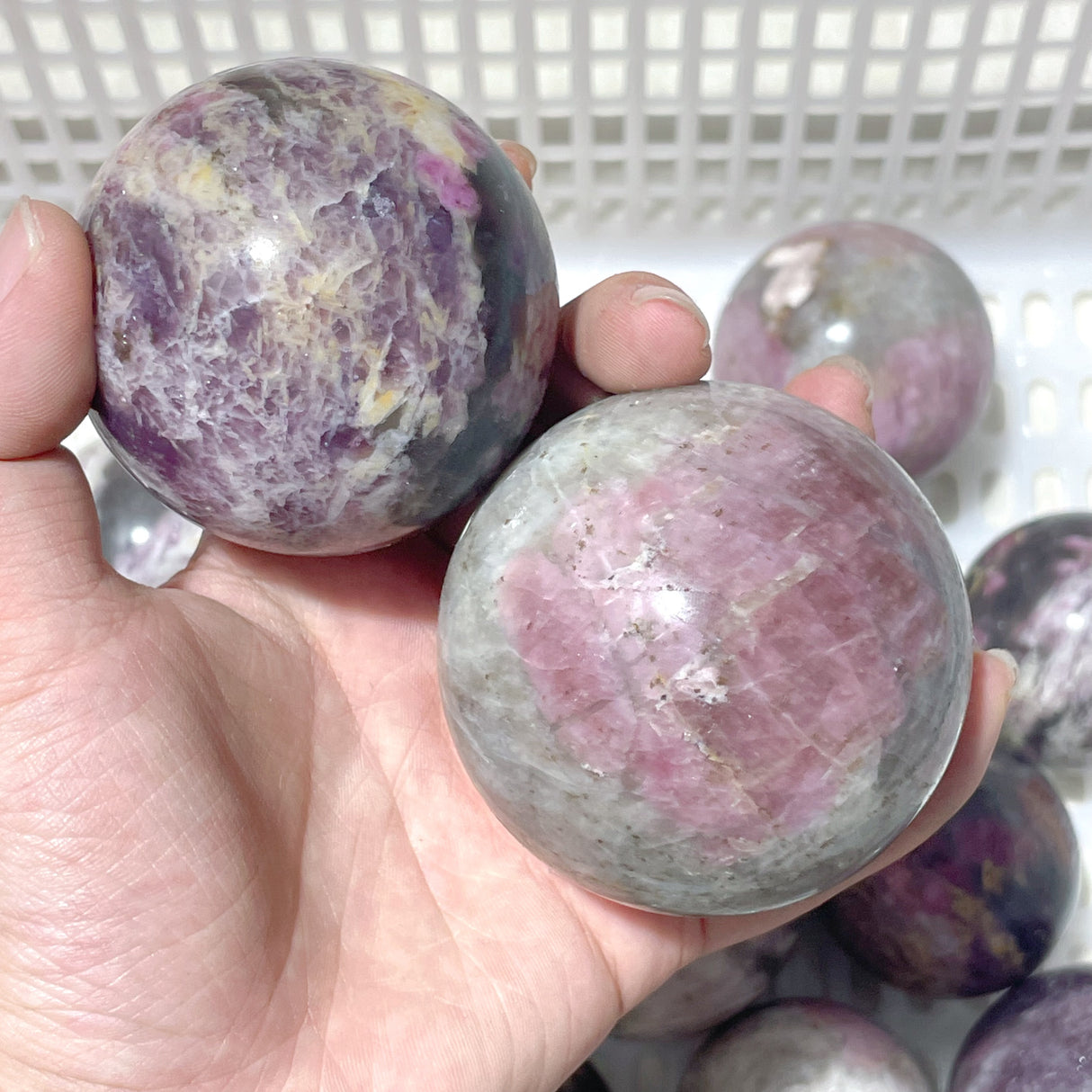 16 Pieces Pink Tourmaline Spheres Balls