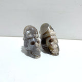 2 Pieces Sakura Flower Agate Christmas Hat Skull Carving