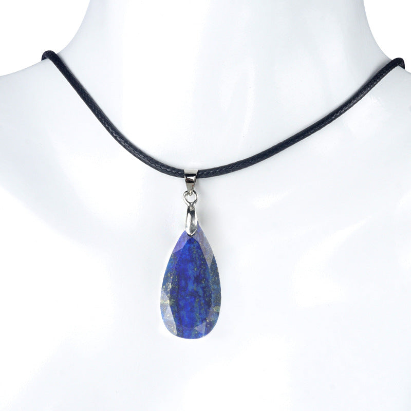 KS1691 - Cut Faceted Diamond Shape Crystal Pendant
