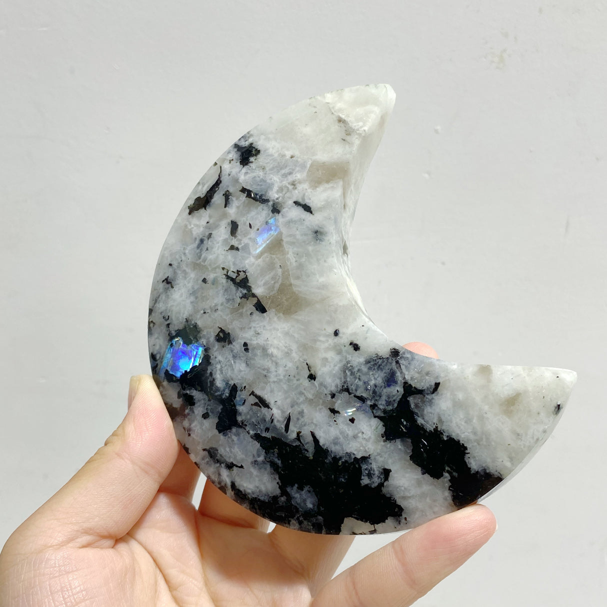 5 Pieces India Moonstone Moon Carving With Stand