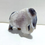 Beautiful Geode Agate Druzy Elephant Animal Carving #A02