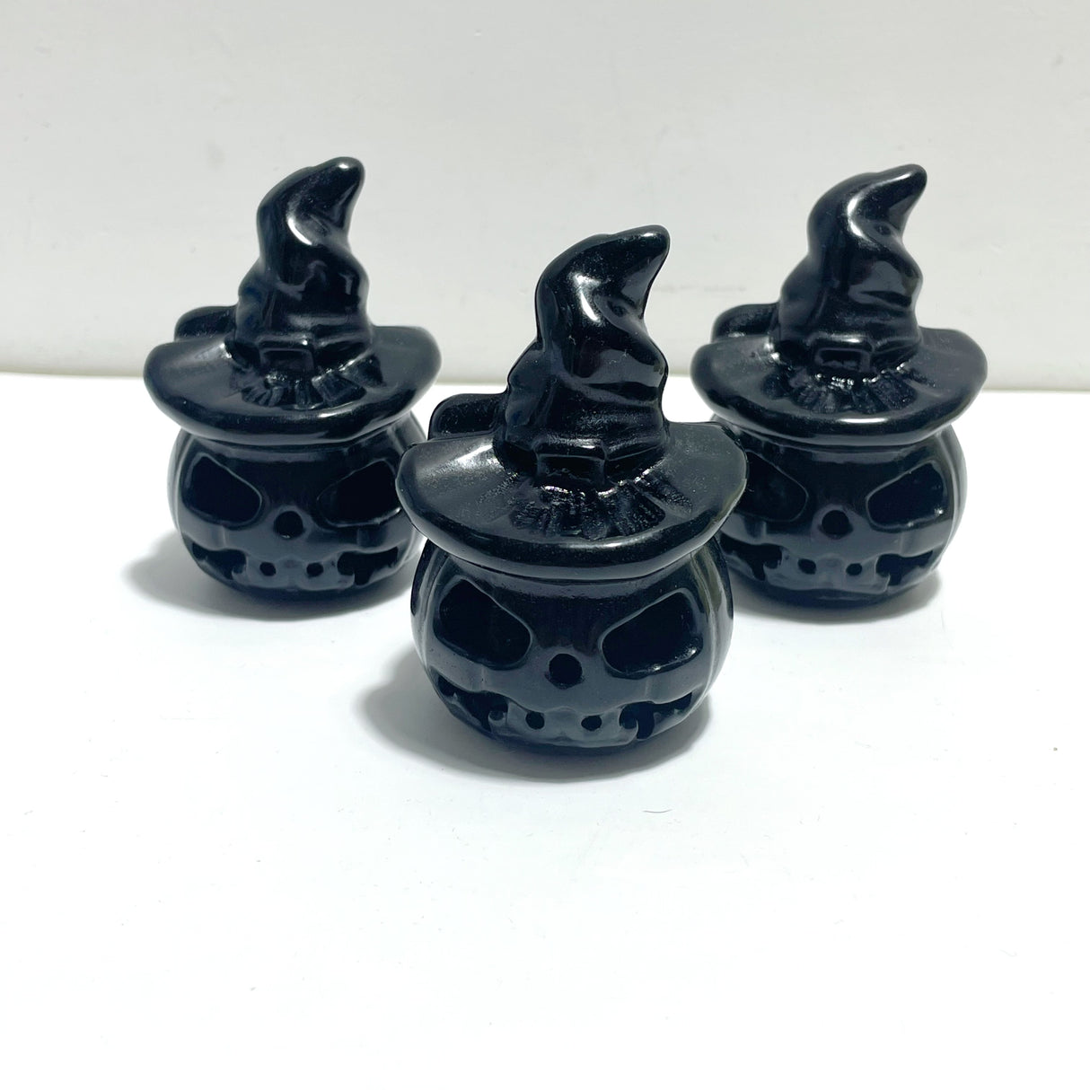 Halloween Pumpkin Wizard Hollow Carving Wholesale Black Obsidian Afghanistan Jade