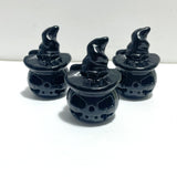 Halloween Pumpkin Wizard Hollow Carving Wholesale Black Obsidian Afghanistan Jade