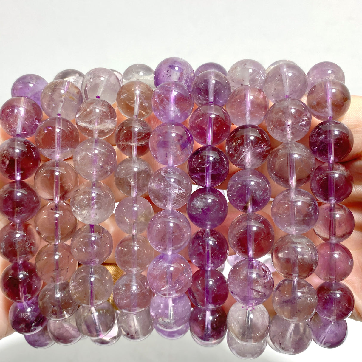 9 Pieces Light Color Amethyst Bracelets