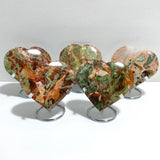5 Pieces Large Money Agate Heart With Stand