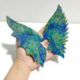 Phoenix Pine Stone Demon And Angel Wing Carving With Stand