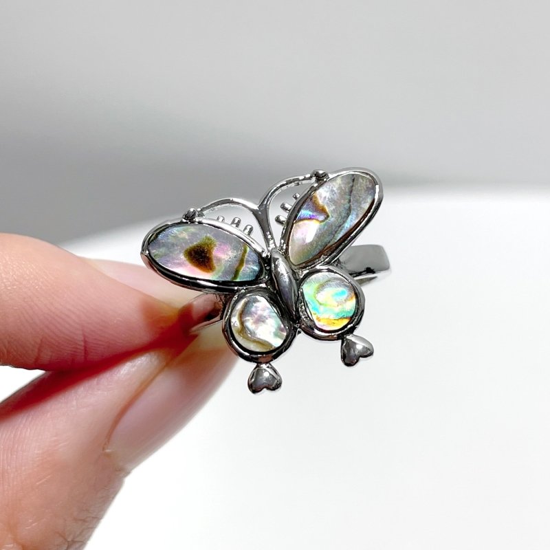 Abalone Shell Butterfly Shape Ring Wholesale - Wholesale Crystals