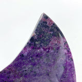 Large Charoite Moon Carving With Stand #2