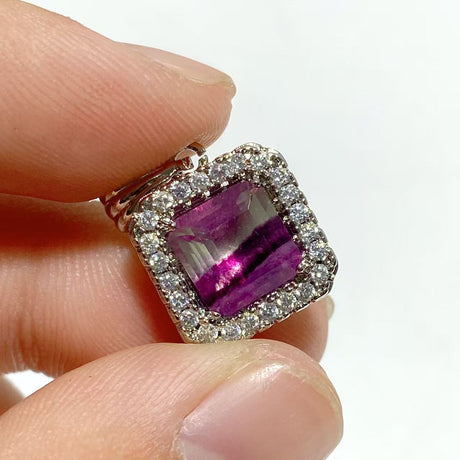 Beautiful Fluorite Cut Faceted Sugar Cube Pendant Wholesale
