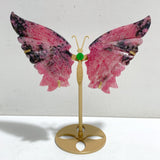 Rhodonite Mixed Quartz Butterfly Wing With Stand Wholesale (No.1-6)