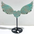 Amazonite Heart Wing Carving With Stand -Wholesale Crystals