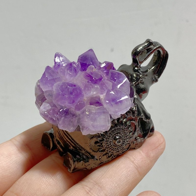 Amethyst Cluster Elephant Home Decorations -Wholesale Crystals