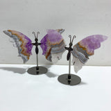Amethyst Mixed Stripe Agate Butterfly Wing Carving With Stand Wholesale -Wholesale Crystals