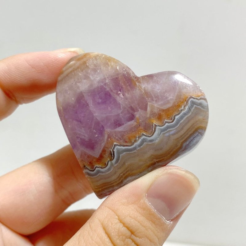 Amethyst Mixed Stripe Agate Heart Wholesale -Wholesale Crystals