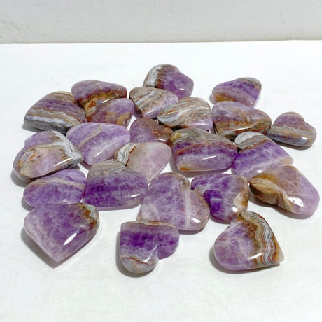 Amethyst Mixed Stripe Agate Heart Wholesale -Wholesale Crystals