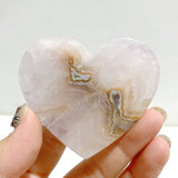 Amethyst Mixed Stripe Agate Heart Wing Carving With Stand -Wholesale Crystals