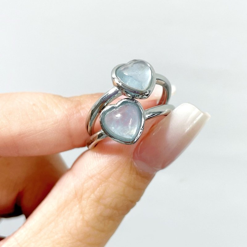 Aquamarine Heart Ring Crystal Wholesale - Wholesale Crystals