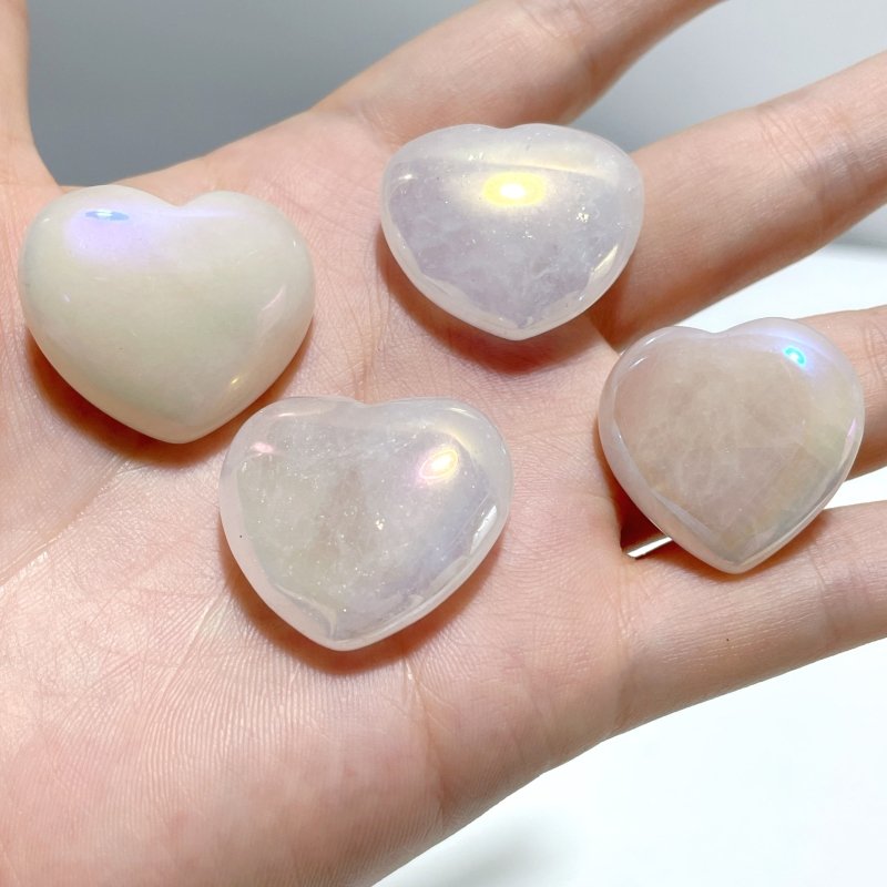 Aura Clear Quarz Heart Crystal Wholesale - Wholesale Crystals