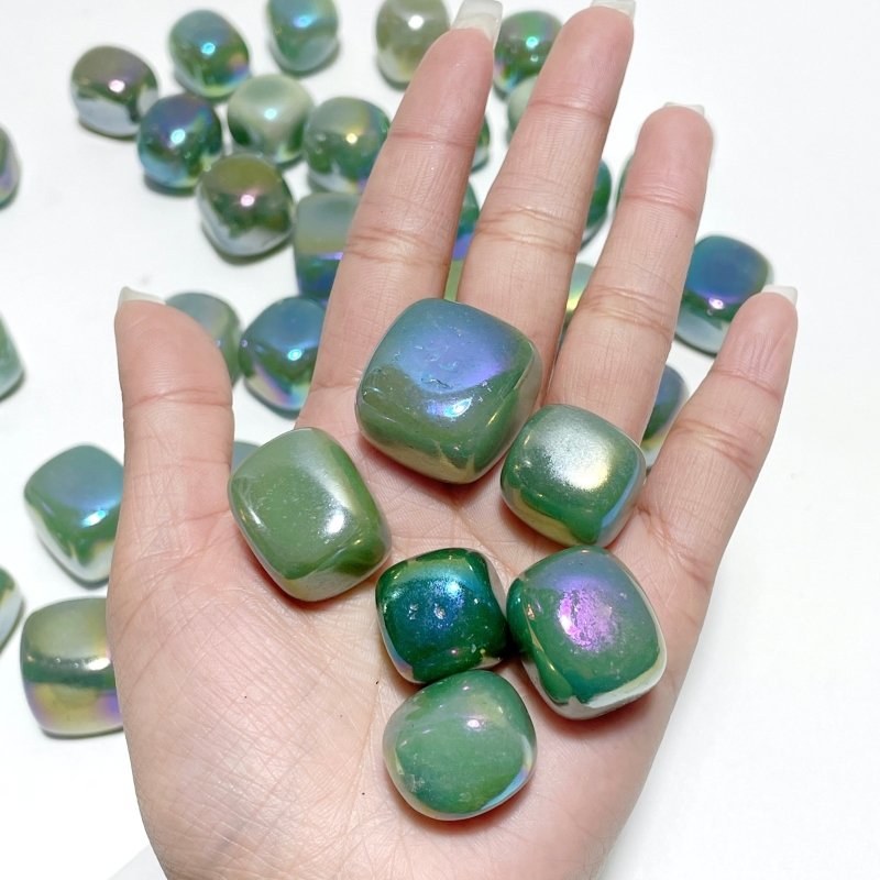 Aura Green Aventurine Tumbled Wholesale - Wholesale Crystals