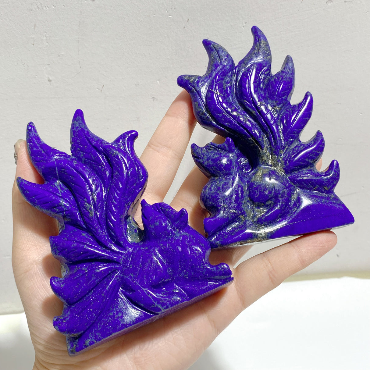 7 Pieces Lapis Lazuli Nine-tailed Fox Carving