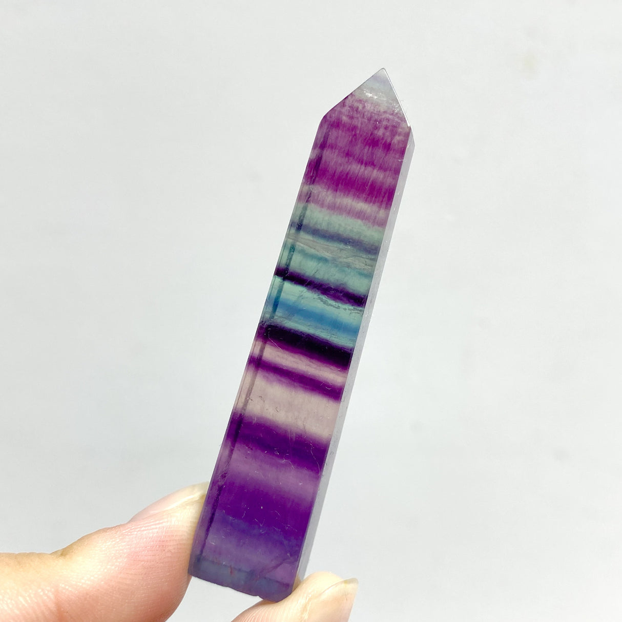 High Quality 5-8cm Rainbow Fluorite Four-sided Tower Point Wholesale