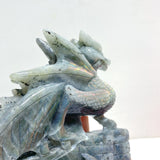 2 Pieces Beautiful Labradorite Flying Dragon Castle Carving