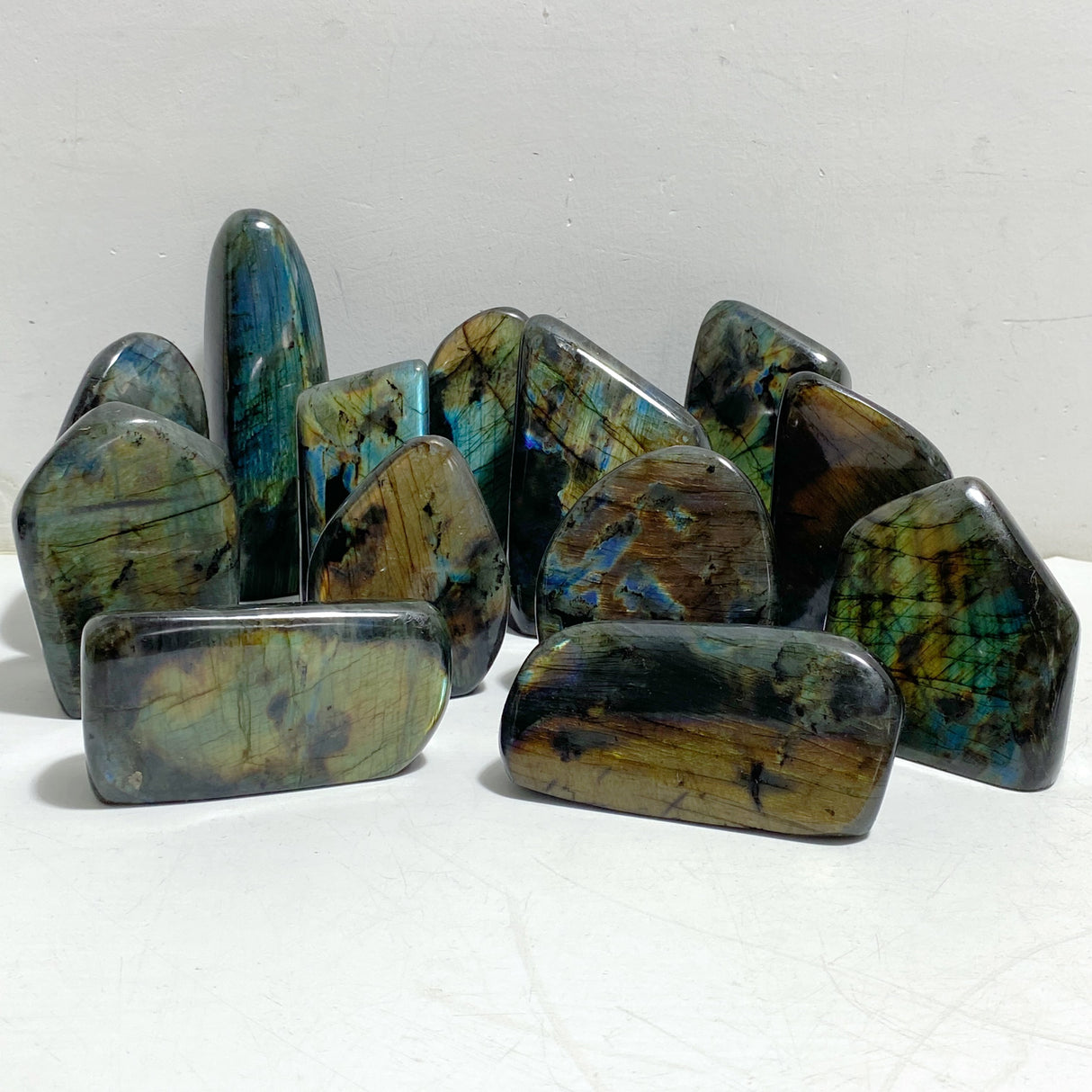 13 Pieces Beautiful Polished Yellow Blue Labradorite Free Form