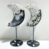 4 Pieces India Moonstone Moon Carving With Stand
