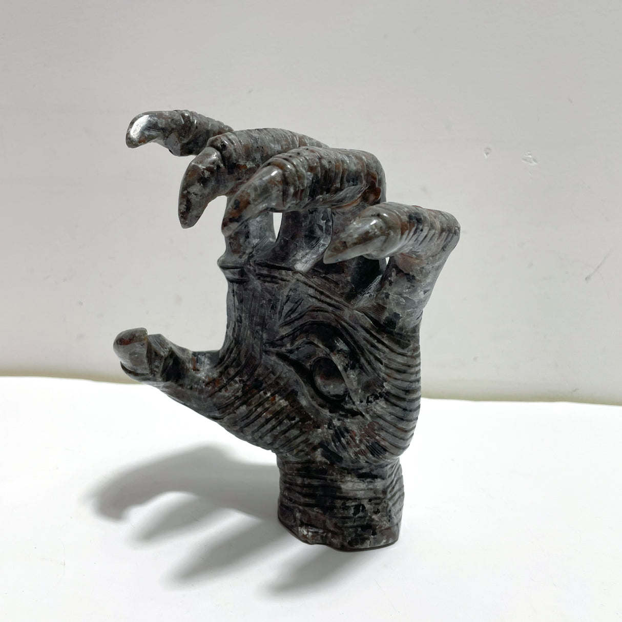 Yooperlite Stone Witchcore Demon Hand Carving