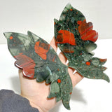 Beautiful Africa Blood Stone Butterfly Wing Carving With Stand - Wholesale Crystals