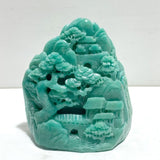 Beautiful Amazonite Landscape Pavilion Carving 1 - Wholesale Crystals