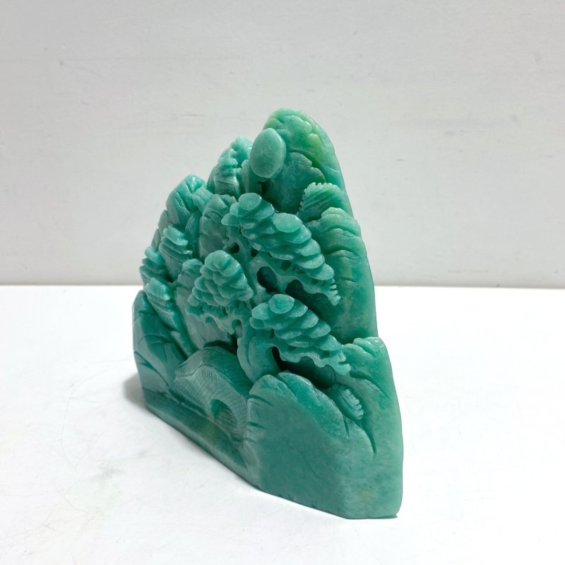 Beautiful Amazonite Landscape Pavilion Carving 2 - Wholesale Crystals