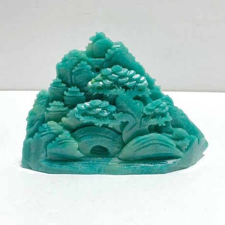 Beautiful Amazonite Landscape Pavilion Carving 3 - Wholesale Crystals