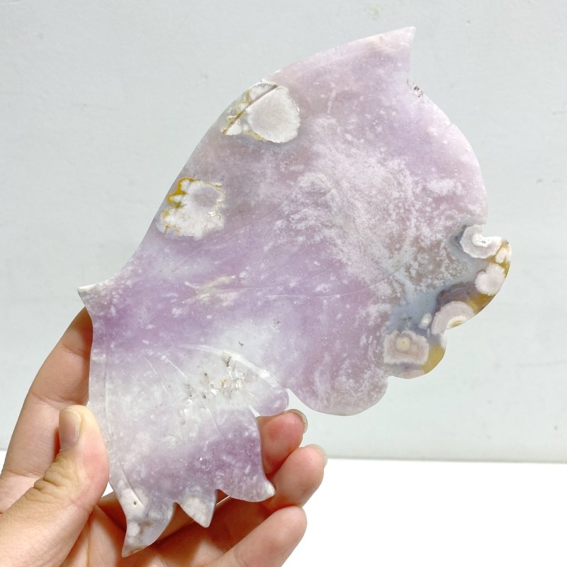 Beautiful Amethyst Mixed Geode Sakura Flower Agate Butterfly Wing With Stand - Wholesale Crystals