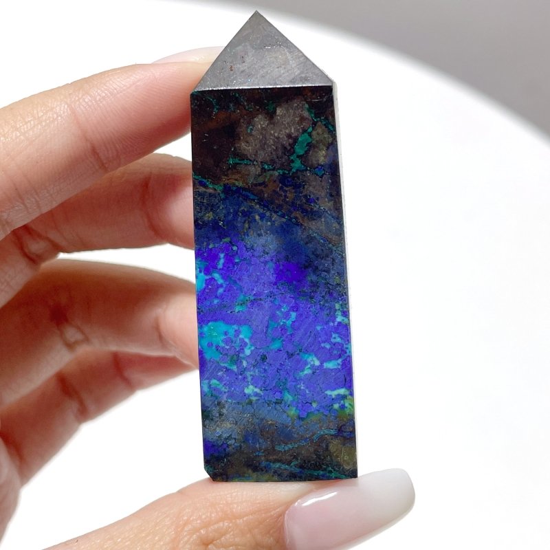 Beautiful Azurite mixed Malachite Point Tower Wholesale - Wholesale Crystals