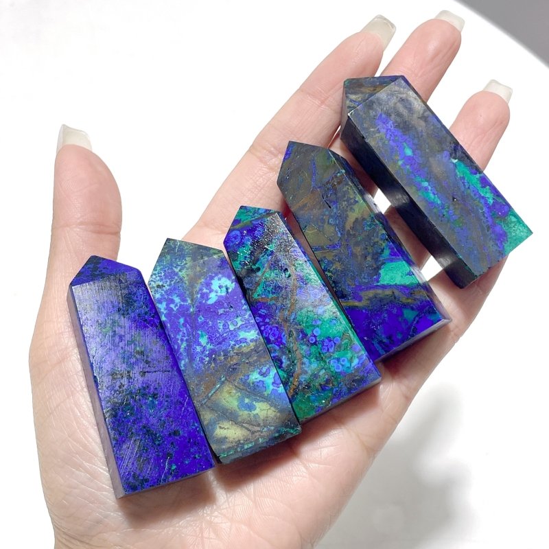 Beautiful Azurite mixed Malachite Point Tower Wholesale - Wholesale Crystals