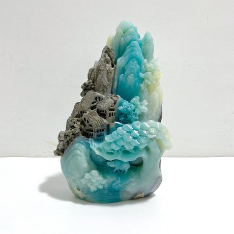 Beautiful Caribbean Calcite Mixed Pyrite Landscape Pavilion Carving - Wholesale Crystals