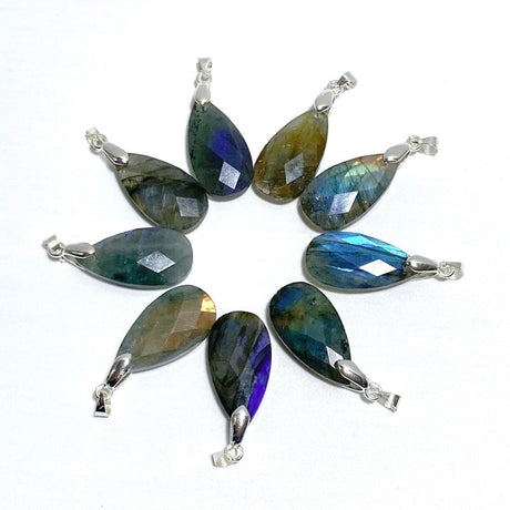 Beautiful Cut Faceted Labradorite Waterdrop Pendants Wholesale - Wholesale Crystals