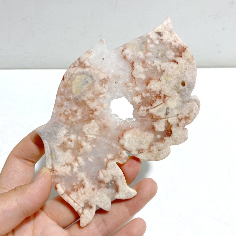 Beautiful Geode Druzy Sakura Flower Agate Butterfly Wing With Stand - Wholesale Crystals