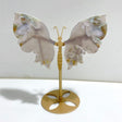 Beautiful Green Sakura Flower Agate Butterfly Wing Carving With Stand -Wholesale Crystals