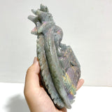Beautiful Labradorite Flying Dragon Castle Carving - Wholesale Crystals