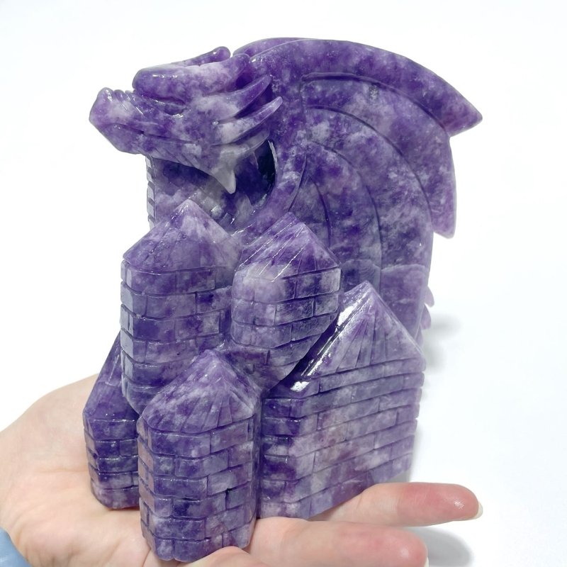 Beautiful Lepidolite Flying Dragon Carving - Wholesale Crystals