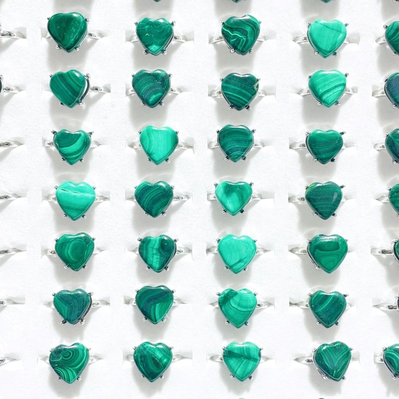 Beautiful Malachite Heart Ring Crystal Wholesale - Wholesale Crystals