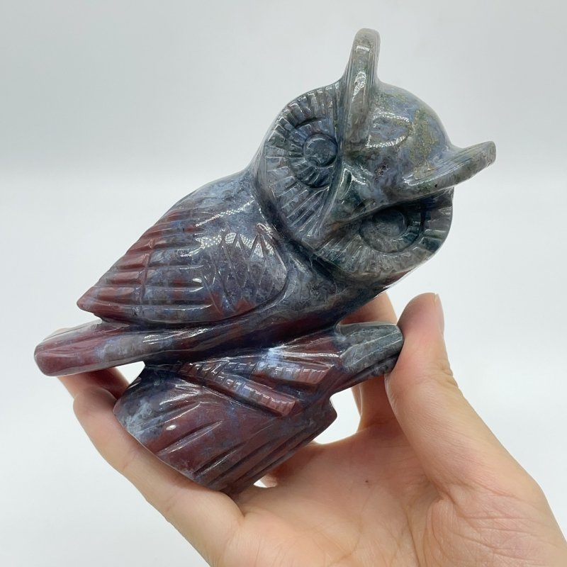 Beautiful Ocean Jasper Owl Carving - Wholesale Crystals