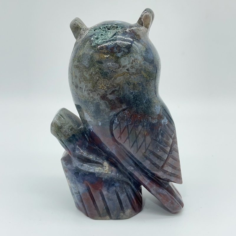 Beautiful Ocean Jasper Owl Carving - Wholesale Crystals